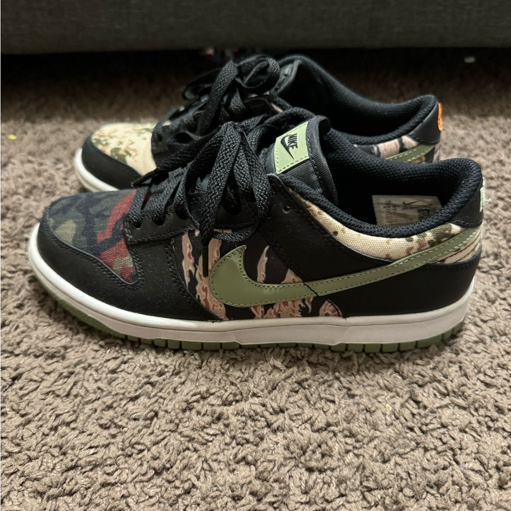 Nike Kids Camouflage Sneakers - Black and Green